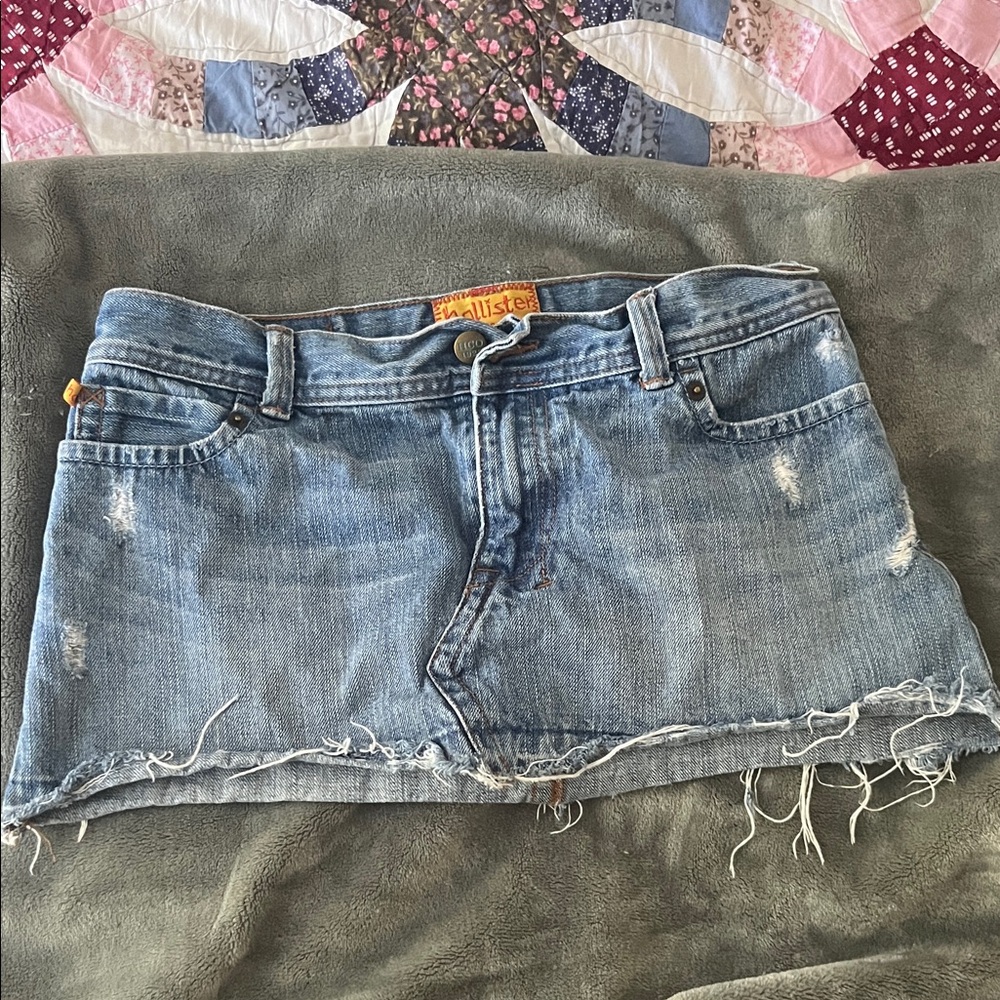 Hollister Blue Denim low rise Mini Skirt